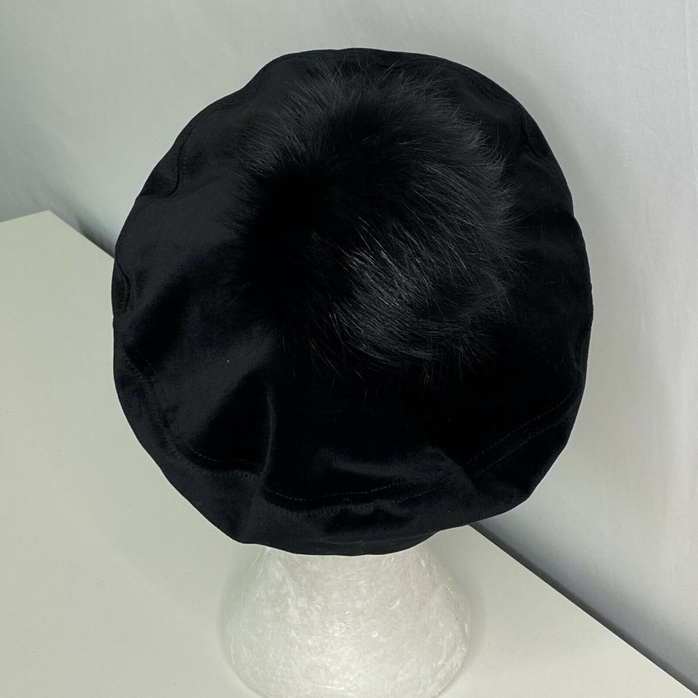 Eric Javits Women's Tilda Fox Fur Pom Beret - Picture 3 of 5